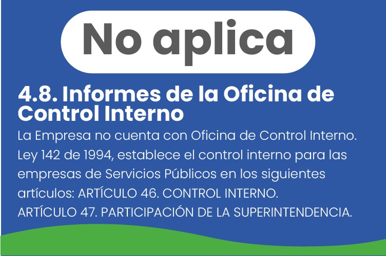 4.8 Informes de la Oficina de control interno